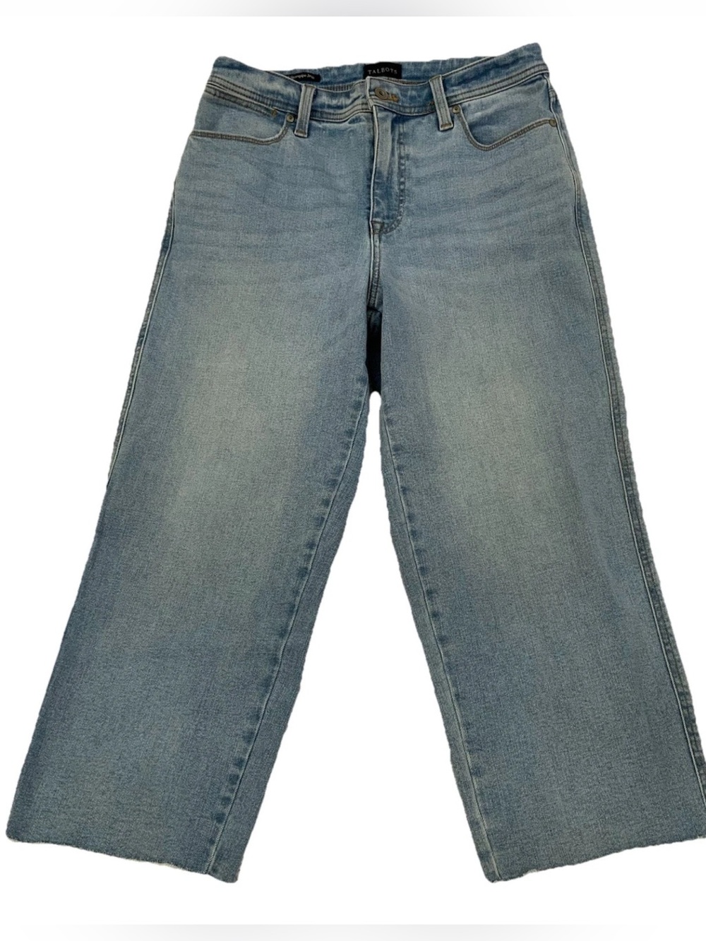 Talbots Stovepipe Jeans Women 8P High Rise Straight Leg Loose Baggy Boho Raw Hem